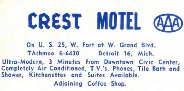 Crest Motel - Vintage Postcard